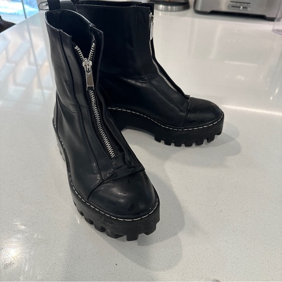 Zara Shoes - Zara Black Leather Zippered Front Boots, 38